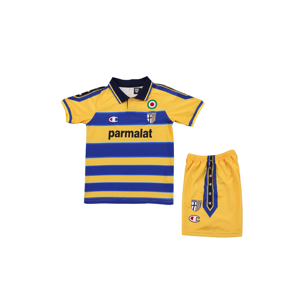Completino Bambino Vintage Parma Home 1999/00 - Coccarda Coppa Italia Inclusa